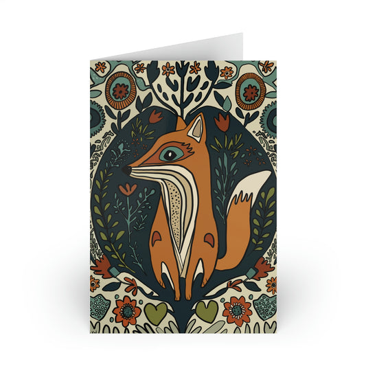 Floral fox - Greeting Cards (1 or 10-pcs)