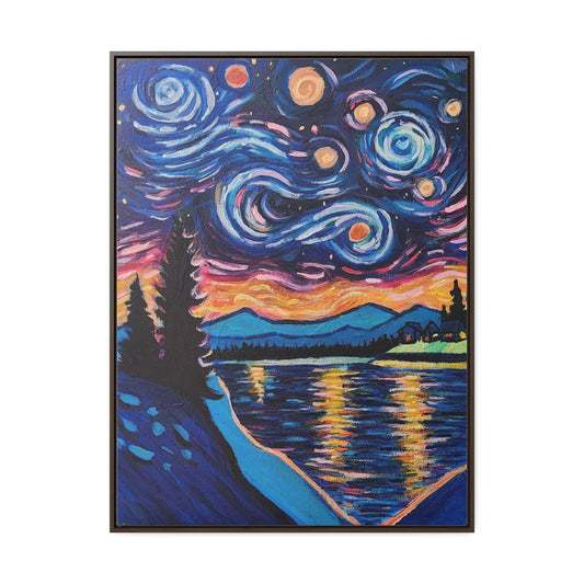 Starry Labrador Night - Gallery Canvas Wraps